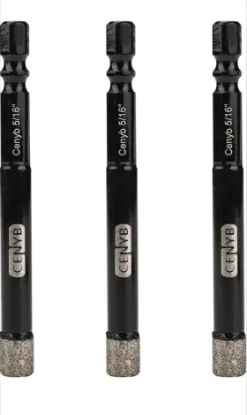 Kkz017141 Cenyb 3 Pcs Hhd90 Dry Diamond Core Drill Bit Vacuum Brazed Hole Saw Hex Shank #28