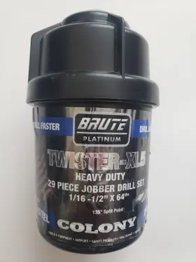 Twister-xl28 Champion Brute Platinum 29 Piece 1/16-1/2 Inch X 64ths Hss Mechanics Length D