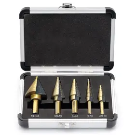 Chazcoolog84w1z35b Chazcool Step Drill Bit 5pcs Hss Titanium Set 50 Sizes 1/8 Inch To 1-3/8