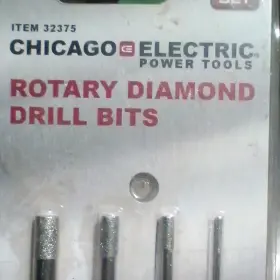 32375 Chicago Electric Diamond Rotary Tool Drill Bit Set 4pc Silver Item/mpn