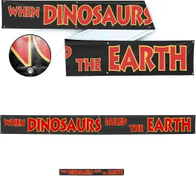 Wdrte2x20in Chillkat When Dinosaurs Ruled The Earth Banner 2 Inch X20 Black Red Yellow