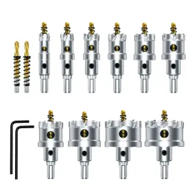 49-22-3090 Chusyyray 12pcs Carbide Hole Saw Kit For Hard Metal Heavy Duty Tungsten