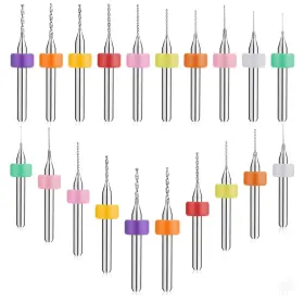 634111 Ciatbyyj 20 Pcs Micro Drill Bit Set 0.3-1.2mm Shank Tungsten Carbide Small Bits