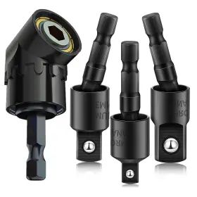 G-h3605 Cigotu Right Angle Drill Adaptor 4-in-1 Impact Bit Extension 360 Rotatable 1/