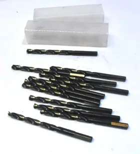 C18033 Cle-line Lot Of 12 1878 Let-f Hd Jobber Drill Bits Black And Gold Set