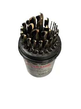 C18128 Cle-line 29pc M7 Jobber Drill Bit Set 1/16-1/2 Black And Gold 3 Flats Usa