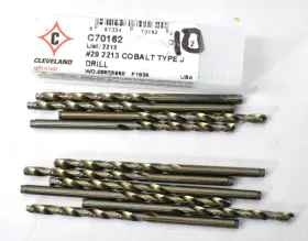C70162 Cleveland Lot Of 10 135 Nas 907 Type J Cobalt Head Jobber Length Drills