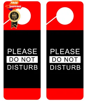 Clever Signs 750363590617 Do Not Disturb Door Hanger Sign 2 Pack Double Sided Small Signage Red