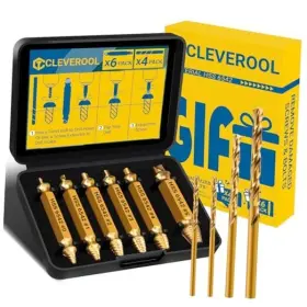 Cl014 Cleverool 10 Pcs Damaged Screw Extractor Set 6 Hss 6542 Remover Kit