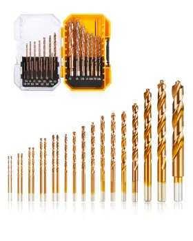 Cl029 Cleverool M35 Cobalt Drill Bit Set 21 Pcs 1/16 Inch -1/2 Titanium Pieces
