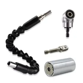 Bm-socket-wrench-3 Cnymany Set Of 3 Universal Socket Wrench 7-19mm Grip Adapter 105 Degree Driver Right