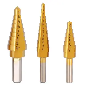 Comoware 431227855807 Step Drill Bit Set - Titanium Coated Double Cutting Blades High Sp