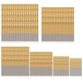 Comoware 445021224227 120 Pcs Metric Drill Bit Set -titanium Small Hss Micro