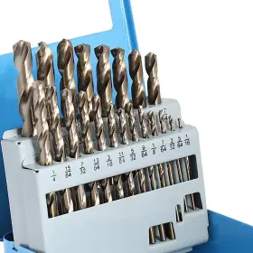 Comoware 657419854665 Cobalt Drill Bit Set- 21pcs M35 High Speed Steel Twist Jobber Length