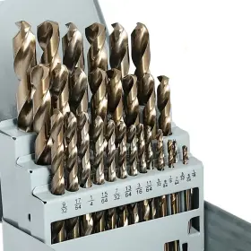 Comoware 657419854672 Cobalt Drill Bit Set- 29pcs M35 High Speed Steel Twist Jobber Length For Hard