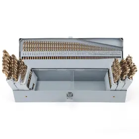 Comoware 657419854696 Cobalt Drill Bit Set- 115pcs M35 High Speed Steel Twist Jobber Length For Har