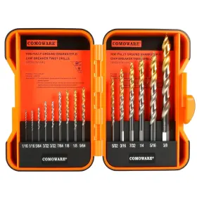 Comoware 711181685725 Stepped Point Cobalt Drill Bit Set 15pcs Tip Bits Heavy Duty Dr