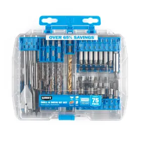 Hadvmc75 Consumer Products 75-piece Assorted Metal/wood Drill Bit And Drive Set Customizable Modular S