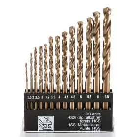 Copouixr 313110037058 M35 Cobalt Metric Drill Bit Set 1.5mm-6.5mm/13pcs Bits Suitable For Stainl