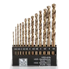 Copouixr 797439784921 M35 Cobalt Round Straight Handle Metric Drill Bit Set 1.5mm-6.5mm Dr