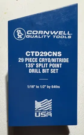 Ctd29cns Cornwell Tools 29-piece Cryo/nitride Drill Bit Set -