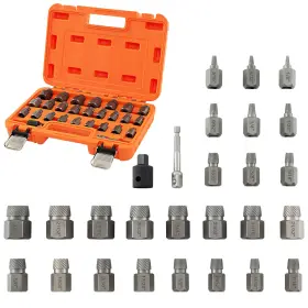 Hcst07390 Costway 27 Pcs Multi-spline Screw Extractor Set With 3/8 Inch Drive Hex Head Bolt Remover