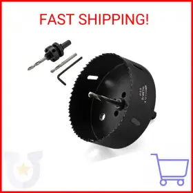 Cprosp 414717182546 4.5 Inch /114mm Hole Saw With Heavy Duty Arbor Hss Bi-metal Holesaw Drill Bits For W