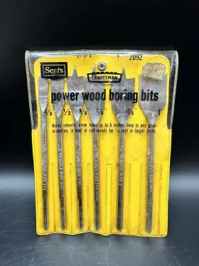 020964 Craftsman Sears Power Wood Boring Bit Set 2092 - 6 Bits Included