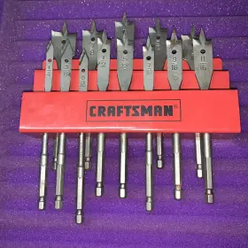 20919 Craftsman 13pc Spade-bit Set. Item W Metal Rack/holder 1/4 To 1 Inch /conplete