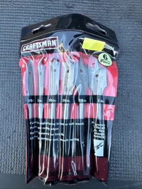 20864 Craftsman 25235 Sears Nos 6pc Wood Boring Bit Set And 3/8 Inch To 1