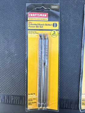 25694 Craftsman Sears Professional Usa Nos Extended Reach 6 Inch Slotted Bit Set 3pc