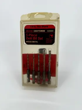 25695 Craftsman 5 Pc Drill Bit Set Wood/metal - Read Description
