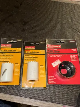 25235 Craftsman 26057 3pc Sears Usa Nos Hole Saw Drill Set 1.25 Inch 1.75