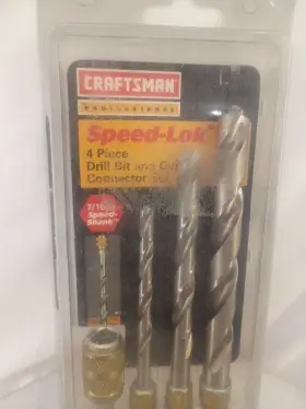 9-26269 Craftsman 26269 Sears Professional Usa 4pc Speed Lok Drill Bit Set 1/4 3/8 1/2