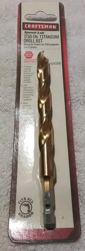 64066 Craftsman Speed Lok 7/16 Inch Titanium Drill Bit Usa