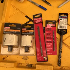 64296 Craftsman Sears Usa Nos 3pc Hole Saw Spade Drill Bit Set And 1 Bosch Masonry