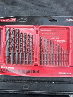 66114 Craftsman Sears Usa Nos Huge 17pc Black Oxide Drill But Set W Case
