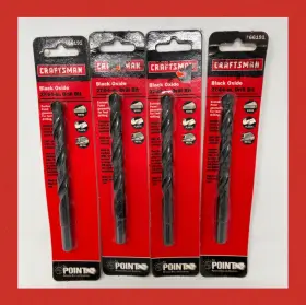 66191 Craftsman 27/64-in Black Oxide Drill Bit Lot Of 4 Factory Sealed New