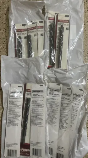 966193 Craftsman 66193 Lot 12pk Black Oxide 29/64 Inch Drill Bit Metal Sealed