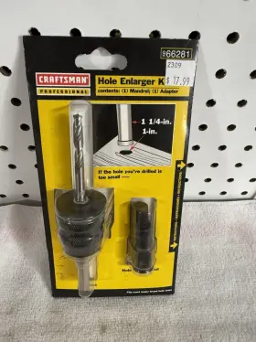 66281 Craftsman Hole Enlarger Kit 9/16 Inch To 3 Mandrel And Adapter Wood Drill Driver