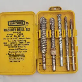 67095 Craftsman 5 Piece 4 Inch Long Carbide Tipped Masonry Drill Bit Set #67095 Nice Vtg