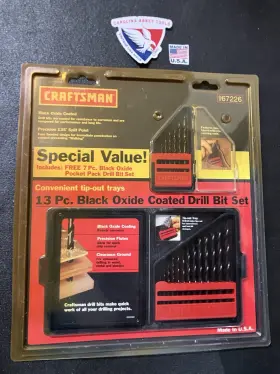67226 Craftsman Nos Vintage Sears 20pc Black Oxide Drill Bit Set Usa Brand New