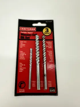 67438 Craftsman Masonry Drill Bits 3 Pcs - Read Description