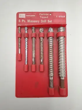 9-67025 Craftsman 6pc Masonry Drill Bit Set Carbide Tipped Without Rganizer