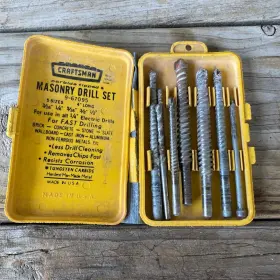 9-67095 Craftsman Vintage Masonry Drill Bit Set Usa