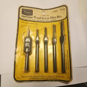94203 Craftsman Screw Pilot 5 Piece Set #4-5 #6-7 #8-9 And #10-12 Usa