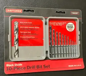 966067 Craftsman Rare Sears 10-piece Black Oxide Drill Bit Set Tool Attachment New