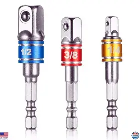 B075ffmzj5 Craftsman Impact Grade Socket Adapter Set 1/4 Inch Hex Shank 3-piece Cr-v Drill Driver