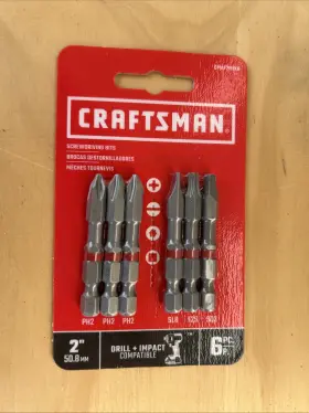 Cmaf2mix6 Craftsman 6-piece Impact Rated Screwdriving Driver Bit Set /new