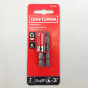 Cmaf2sq22 Craftsman 3pc Sq2 2in Screwdriver Bit Set Impact Ready Magnetic Sleeve Lock New